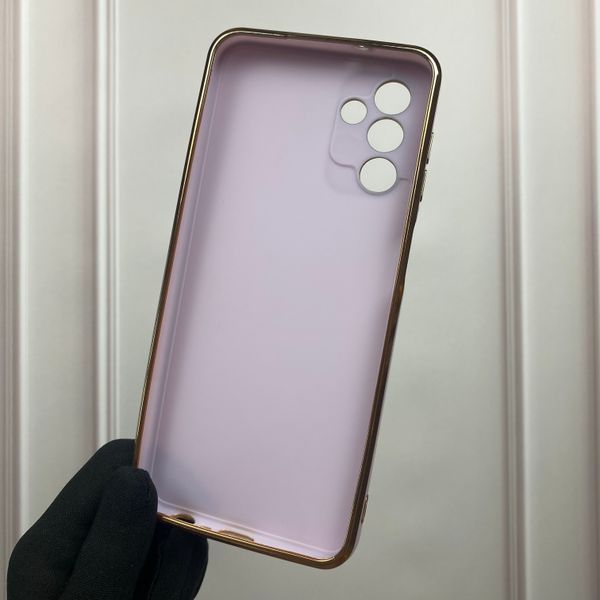 Чохол для Samsung Galaxy A04s SM-A047F глянсовий із золотою окантовкою із захистом камери на самсунг а04с бузковий 0000003 фото