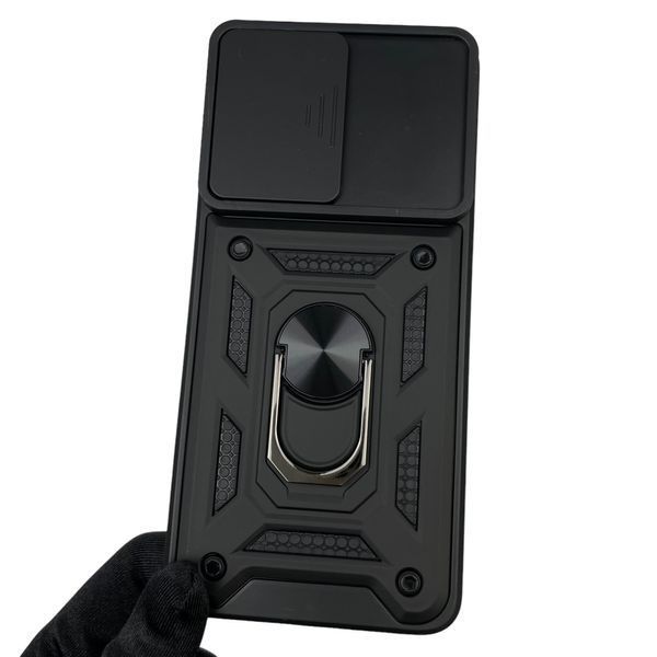 Чохол для Motorola Moto G84 PAYM0011RS броньований з кільцем зі шторкою на камеру на моторола г84 чорний 0001767 фото