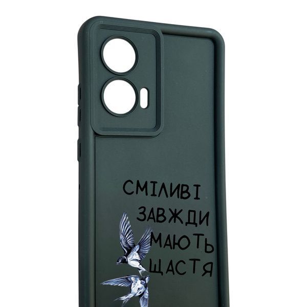 Чехол силиконовый Soft Touch с 3D принтом Сміливі завжди мають щастя для Xiaomi Mi 11 Lite черный (Полная защита камеры) 0071535 фото