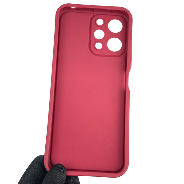 Чехол силиконовый оригинальный Soft Touch с 3D принтом милый мишка для Xiaomi Redmi 12 бордовый (Полная защита камеры) 0043642 фото