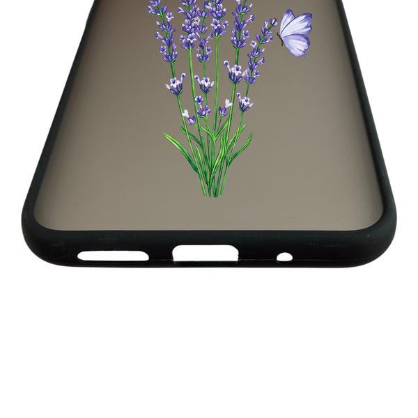 Чохол для телефона Xiaomi POCO C40 с 3D принтом лаванда з метеликами із захистом камери чорний 0059320 фото