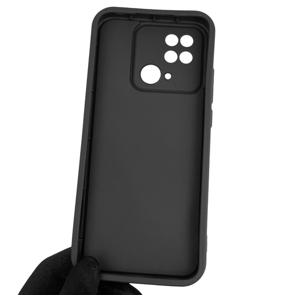Чохол силіконовий Soft Touch з 3D принтом жіночим для Xiaomi Poco C40 чорний (Повний захист камери) 0042900 фото