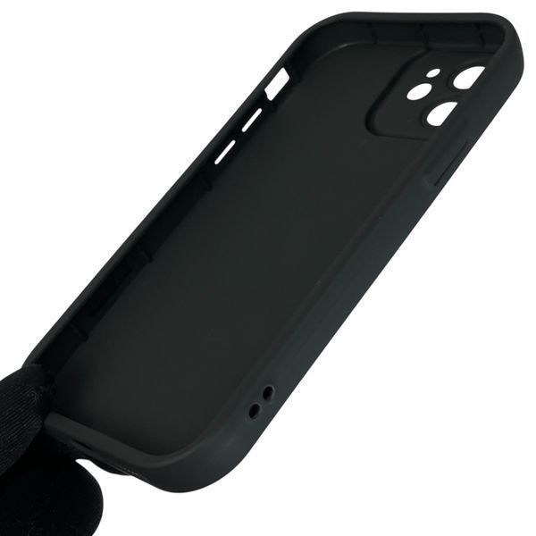 Чехол силиконовый Soft Touch с 3D принтом для Apple iPhone 12 черный (Полная защита камеры) 0044596 фото