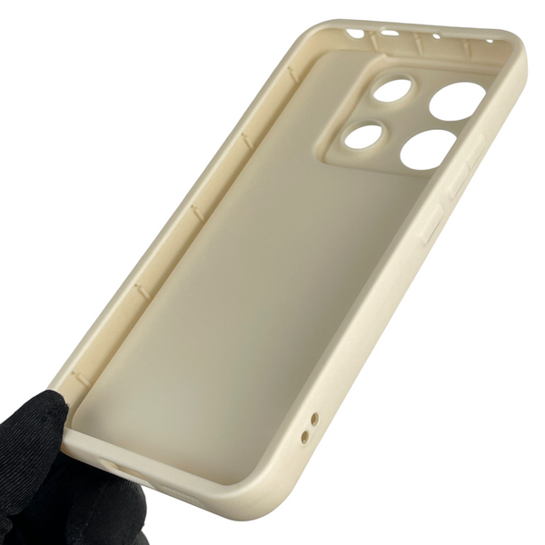 Чехол силиконовый Soft Touch с 3D принтом Майнкрафт для Xiaomi POCO X6 молочный (Полная защита камеры) 0041623 фото