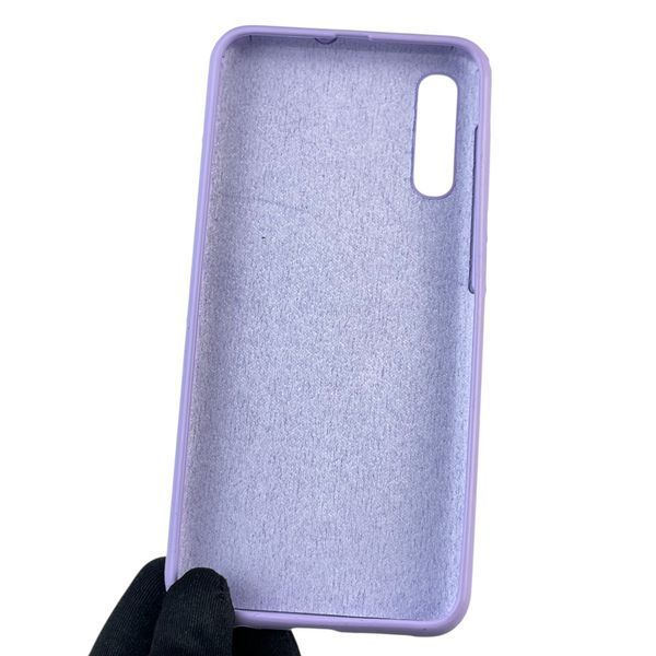 Чехол для Samsung Galaxy A50 (SM-A505F) силиконовый с микрофиброй нескользящий на самсунг а50 сиреневый 0031982 фото