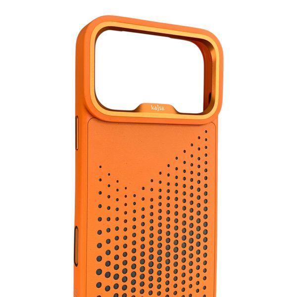 Чехол Kajsa Splendid Circle для iPhone 17 Pro Max оранжевый Orange Plus (MagSafe, металлическое кольцо камеры, премиум) 0062064 фото