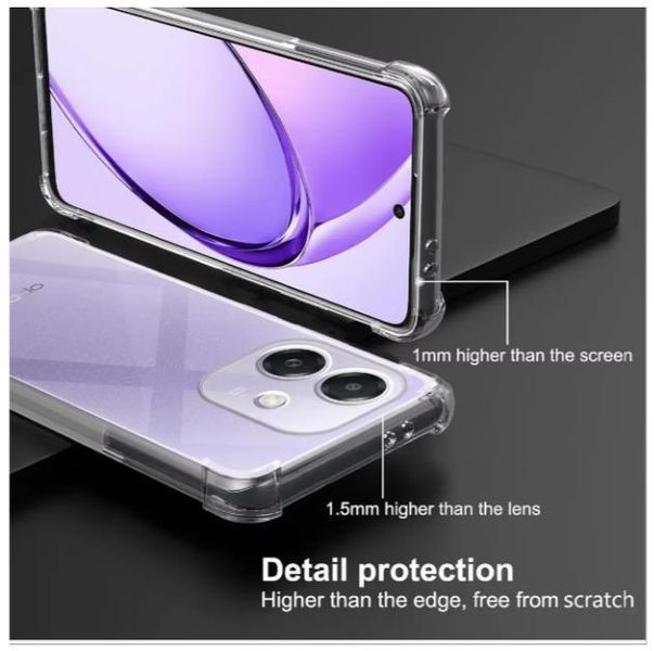Прозрачный противоударный чехол для Oppo A3x с усиленными углами с защитой камеры (силикон TPU, оппо а3х) 0061575 фото