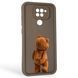 Чехол силиконовый оригинальный Soft Touch с 3D принтом смешного теда мишки для Xiaomi Redmi Note 9 коричневый (Полная защита камеры) 0049093 фото 1