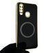 Чехол для Vivo Y17 с кольцом MagSafe с золотой окантовкой на виво у17 черный gs1 0022018 фото 1