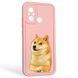 Чехол силиконовый оригинальный Soft Touch с 3D принтом мема сибу для Xiaomi Poco C55 розовый (Полная защита камеры) 0047756 фото 1