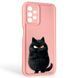 Чохол силіконовий Soft Touch з 3D принтом злого кота для Samsung Galaxy A13 4G (SM-A135F) рожевий (Повний захист камери) 0046978 фото 1