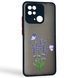 Чохол для телефона Xiaomi POCO C40 с 3D принтом лаванда з метеликами із захистом камери чорний 0059320 фото 1