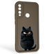 Чехол силиконовый Soft Touch с 3D принтом злой котик для Huawei P Smart Z коричневый (Полная защита камеры) 0046923 фото 1