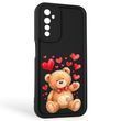 Чохол силіконовий Soft Touch з 3D принтом милий ведмедик для Realme 6s чорний (Повний захист камери)