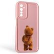 Чохол силіконовий Soft Touch з 3D принтом кумедний тед ведмідик для Realme 6s рожевий (Повний захист камери)