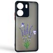 Чехол для телефона Xiaomi POCO C65 с 3D принтом лаванда с бабочками с высокими бортами черный 0059321 фото