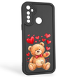 Чехол силиконовый оригинальный Soft Touch с 3D принтом милый мишка для Realme 6i черный (Полная защита камеры)