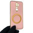 Чехол для Oppo A9 2020 с кольцом MagSafe с золотой окантовкой на оппо а9 2020 пудровый gs1 0022732 фото