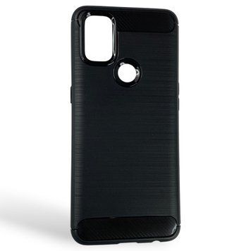 Чохол для телефона OnePlus Nord N10 5G карбоновий протиударний з високими бортами чорний 0052010 фото