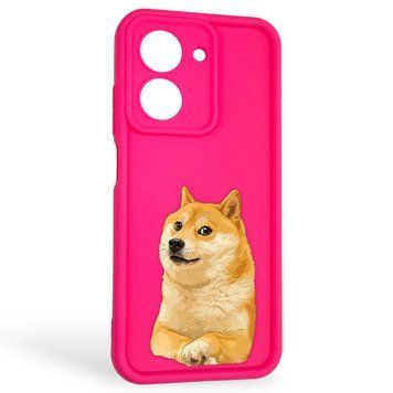Чехол силиконовый оригинальный Soft Touch с 3D принтом мема сибу для Xiaomi Redmi A5 EU малиновый (Полная защита камеры) 0047857 фото