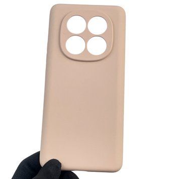 Чохол для Xiaomi Redmi Note 14 Pro 5G силіконовий з мікрофіброю нековзний на сяомі редмі нот 14 про 5г пудровий 0032767 фото