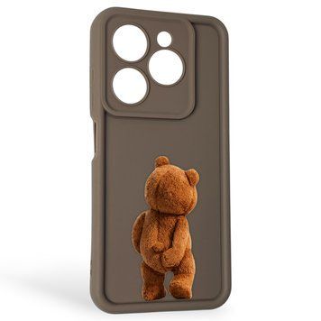 Чохол силіконовий Soft Touch з 3D принтом кумедний тед ведмідик для TECNO Spark Go 2024 (BG6) коричневий (Повний захист камери) 0049421 фото