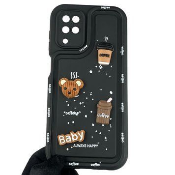 Чехол для Samsung Galaxy M12 (SM-M127F) с 3д рисунком детский женский объёмный на самсунг M12 черный 0013533 фото