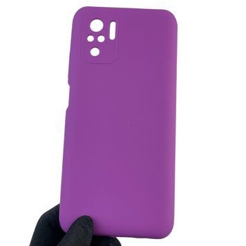 Чохол для Xiaomi Redmi Note 10 силіконовий з мікрофіброю нековзний на сяомі редмі нот 10 фіолетовий 0032618 фото
