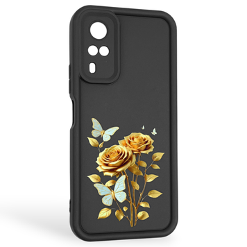 Чехол силиконовый Soft Touch с 3D принтом женским для Vivo Y31 черный (Полная защита камеры) 0042849 фото