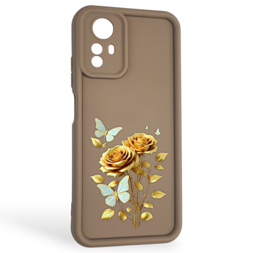 Чохол силіконовий Soft Touch з 3D принтом жіночим для Xiaomi Redmi Note 12s 4G коричневий (Повний захист камери) 0043082 фото