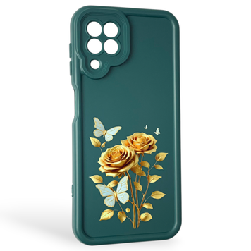Чехол силиконовый Soft Touch с 3D принтом женским для Samsung Galaxy M32 4G (SM-M325F) темно-зеленый (Полная защита камеры) 0042694 фото
