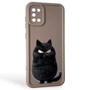 Чехол силиконовый оригинальный Soft Touch с 3D принтом злой котик для Samsung Galaxy A31 (SM-A315F) коричневый (Полная защита камеры) 0046470 фото