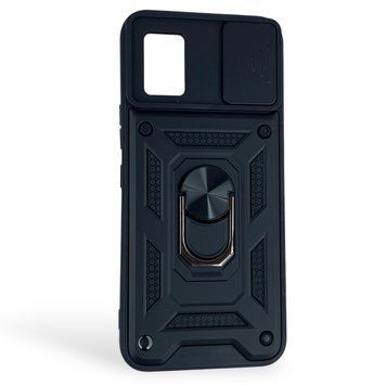 Чехол противоударный для ZTE Blade A52 Lite с магнитной пластиной со шторкой на камере черный 0050924 фото