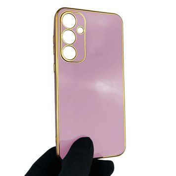 Чохол для Samsung Galaxy A55 5G (SM-A556B) глянцевий із захистом камери із золотою окантовкою на самсунг а55 5г чорничний gs1 0019774 фото