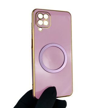 Чехол для Samsung Galaxy M12 SM-M127F с кольцом MagSafe с золотой окантовкой на самсунг м12 черничный gs1 0021937 фото