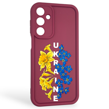 Чохол силіконовий Soft Touch з 3D принтом для Samsung Galaxy A16 5G (SM-A166) бордовий (Повний захист камери) 0041909 фото