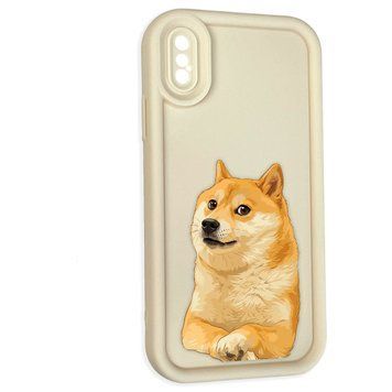 Чохол силіконовий оригінальний Soft Touch з 3D принтом мему сібу для Apple iPhone X молочний (Повний захист камери) 0047305 фото