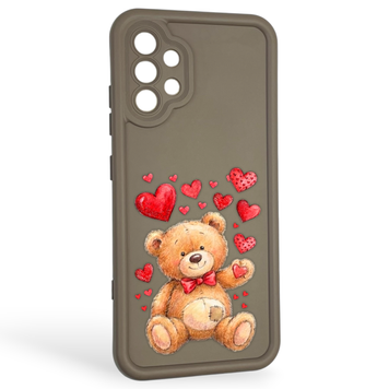 Чехол силиконовый оригинальный Soft Touch с 3D принтом милый мишка для Samsung Galaxy A32 4G (SM-A325F) коричневый (Полная защита камеры) 0043477 фото