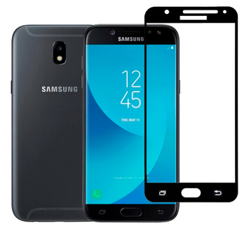 Защитное стекло для телефона Samsung Galaxy J7 2015 (SM-J700) противоударное на самсунг г7 2015 черное 0038339 фото