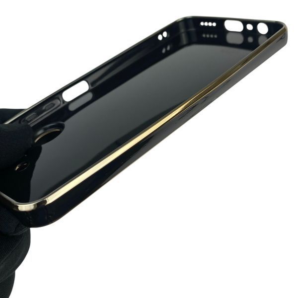 Чехол для Realme C33 с кольцом MagSafe с золотой окантовкой на реалми с33 черный gs1 0022272 фото