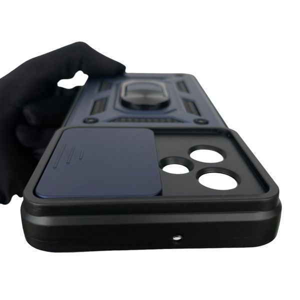 Чехол для Motorola Moto G54 PB0W0007RS бронированный с кольцом со шторкой на моторола г54 тёмно-синий 0001766 фото