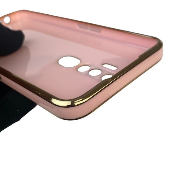 Чехол для Oppo A9 2020 с кольцом MagSafe с золотой окантовкой на оппо а9 2020 пудровый gs1 0022732 фото