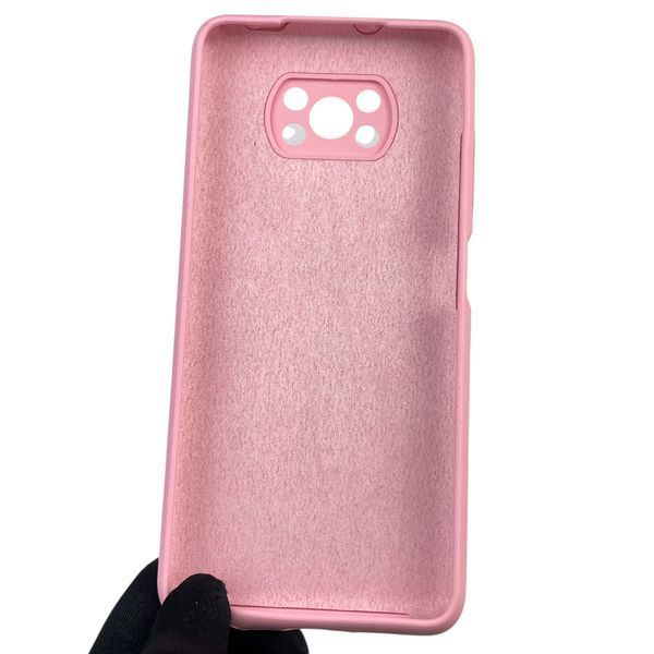 Чехол для Xiaomi Poco X3 NFC силиконовый с микрофиброй нескользящий на сяоми поко х3 нфс розовый 0032521 фото