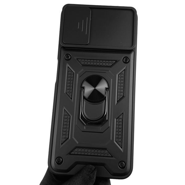 Чехол для Nokia G22 (TA-1528) бронированный с кольцом со шторкой на камеру на нокиа г22 чёрный 0004187 фото