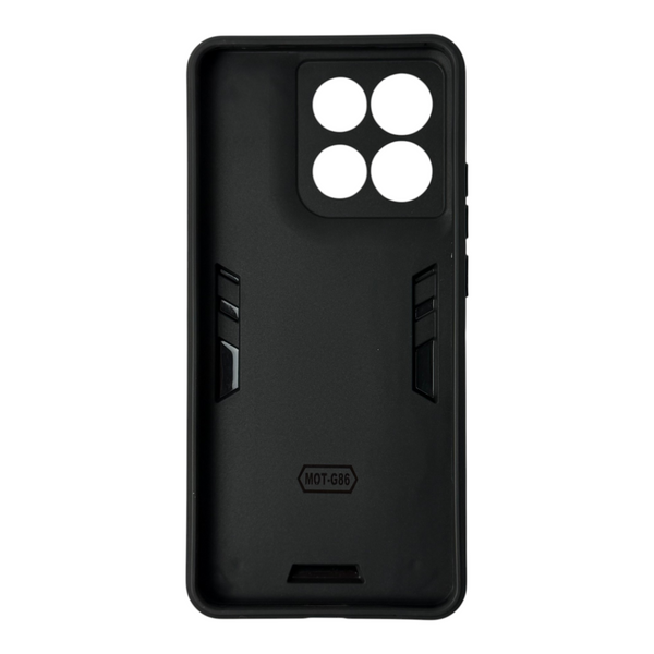 Чехол для телефона Motorola G86 5G бронированный с магнитным кольцом и защитой камеры черный 0051115 фото