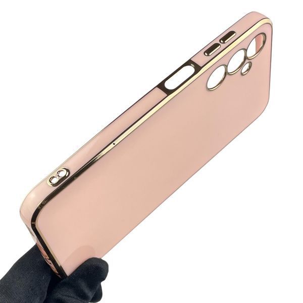 Чохол для Samsung Galaxy M34 5G (SM-M346) жіночий із золотою окантовкою із захистом камери на самсунг м34 5г рожевий 0012205 фото