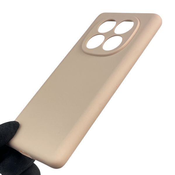 Чохол для Xiaomi Redmi Note 14 Pro 5G силіконовий з мікрофіброю нековзний на сяомі редмі нот 14 про 5г пудровий 0032767 фото