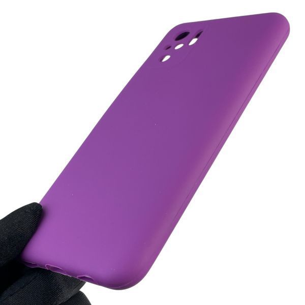 Чехол для Xiaomi Redmi Note 10 силиконовый с микрофиброй нескользящий на сяоми редми нот 10 фиолетовый 0032618 фото