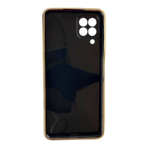 Чехол для Samsung Galaxy A22 4G (SM-A225F) с принтом золотые бабочки с защитой камеры с золотой окантовкой 0059450 фото