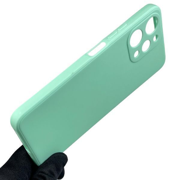 Чехол для Xiaomi Redmi 12 4G с квадратными гранями с защитой камеры на сяоми редми 12 4г мятный 0012737 фото